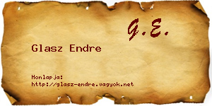 Glasz Endre névjegykártya