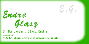 endre glasz business card